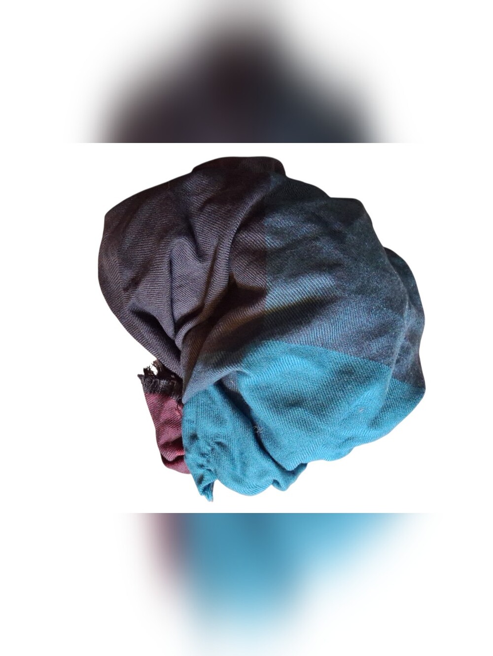 Calvin Klein Lightweight Large Multicolor Scarf - Blue, Black, Burgundy